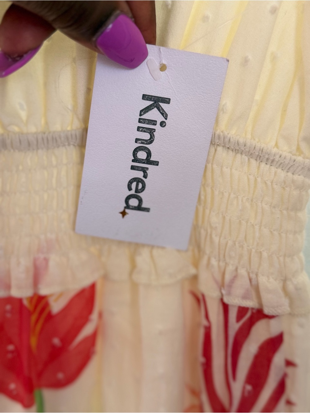 NWT Anthropologie Kindred Cream Midi Dress with Pink and Green Floral Print - Picture 8 of 12